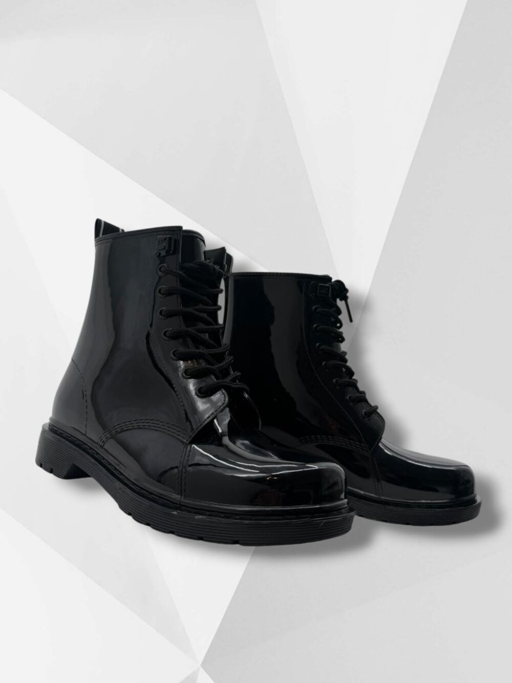 Michael Kors Black Patent Moto Boots 7 - Picture 3 of 9